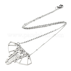 Colliers pendentifs origami en acier inoxydable 201 anti-ternissement&nbsp;NJEW-T009-JN091-1-40