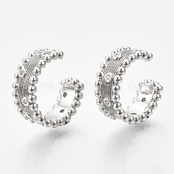 Boucles d'oreilles manchette en laiton zircon cubique transparent&nbsp;EJEW-S201-197P-NF