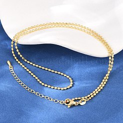2 mm Messingkugelketten für Damen und Herren&nbsp;X-NJEW-L012-04G