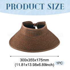 1 cappello da sole a tesa larga e floscio in paglia da donna&nbsp;AJEW-TA0002-59B