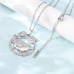 Colliers à pendentif en acier inoxydable 304 avec chaîne câble pour hommes et femmes&nbsp;NJEW-K308-03E-P