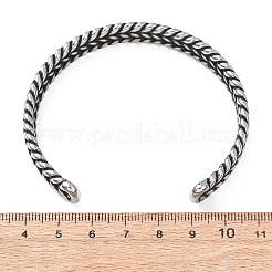 Bracelets manchettes rétro en acier inoxydable chirurgical 316&nbsp;BJEW-C142-14A-AS