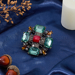 1 broche en alliage de style tibétain ornée de strass&nbsp;JEWB-SP0001-16A