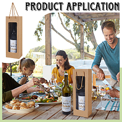 Rechteckige Papiertüten zum Verpacken von Blumensträußen und Wein mit Seilgriffen und sichtbarem Fenster&nbsp;ABAG-WH0072-001