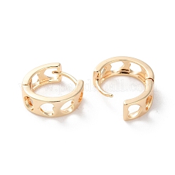 Orecchini a cerchio in ottone a forma di cuore cavo con placcatura a cremagliera&nbsp;EJEW-S241-16G