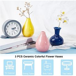 3 vase à col fin en céramique de 3 styles&nbsp;AJEW-NB0003-85