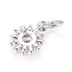 Breloques en laiton avec zircone cubique de micro pave&nbsp;KK-D159-06P