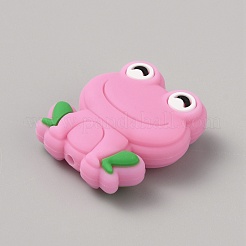 Perles focales en silicone écologiques de qualité alimentaire grenouille&nbsp;LS-SIL-WH0006-29I