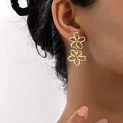 Pendientes colgantes de aleación de flores y rhinestone&nbsp;FS-WG1D96C-01