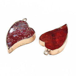 Natürliche regalite / imperial jasper / sea sediment jasper anhänger galvanisieren&nbsp;X-G-T111-05
