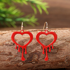 Boucles d'oreilles pendantes en alliage et émail pour la Saint-Valentin&nbsp;WG5C6E2-01