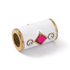 Goldfarbene europäische Perlen aus 304 Edelstahl mit Zirkonia&nbsp;LS-STAS-E179-17G-01