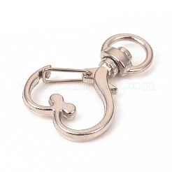 Fermoirs mousquetons pivotants en alliage de zinc en forme de coeur&nbsp;LS-IFIN-WH0053-01P