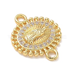 Verbindungsanhänger mit durchsichtigem Zirkonia-Pavé aus Messing&nbsp;KK-L268-007G