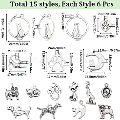 90pcs 15 pendentifs en alliage de style tibétain&nbsp;TIBEP-SC0002-56