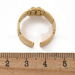Quadratische offene Manschettenringe aus 304 Edelstahl für Damen und Herren&nbsp;RJEW-A052-06G