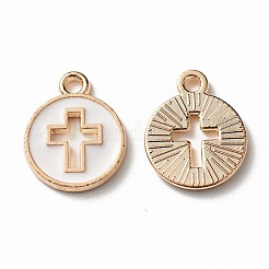 Colgantes de esmalte de aleación chapados en oro claro&nbsp;ENAM-R136-18A
