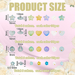 1410 pièce de perles acryliques transparentes givrées de 24 couleurs&nbsp;OACR-PH0004-74A
