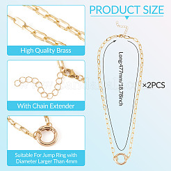 2 collier en chaîne avec trombone en laiton&nbsp;NJEW-TAC0046