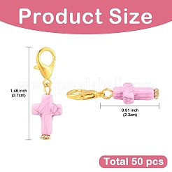 50 pendentif décoratif en forme de croix en acrylique&nbsp;HJEW-YW00217
