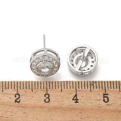 Messing Micro Pave klare Zirkonia Ohrstecker&nbsp;EJEW-Q015-10P