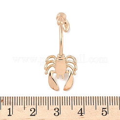 Skorpion Messing synthetische türkis gebogene Hantel Bauchnabelringe&nbsp;AJEW-L099-02G