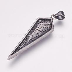 Pendentifs avec zircon cubiques à micro-pavés en laiton&nbsp;ZIRC-G087-33B