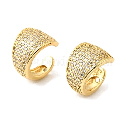 Messing Micro Pave klare Zirkonia Manschette Ohrringe&nbsp;EJEW-K309-04G