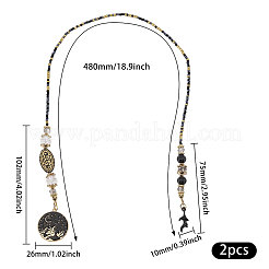 2 segnalibro con perlina di plastica e ciondoli in lega di zinco smaltati&nbsp;AJEW-GL0003-52B