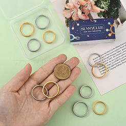 12 stücke 12 stile 201 edelstahl geriffelte finger ring einstellungen&nbsp;RJEW-SC0001-31