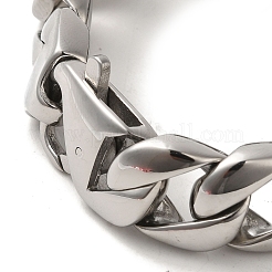304 Edelstahl Kompass Cuban Link Kette Armbänder für Frauen Männer&nbsp;BJEW-Q341-10AS