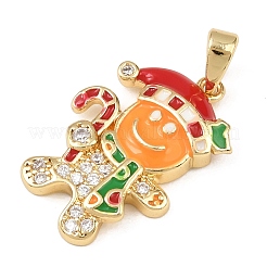Weihnachten Messing Micro Pave Zirkonia Anhänger&nbsp;KK-K413-01A-G