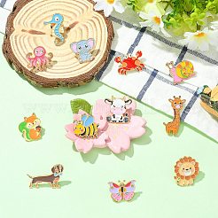 12 pin esmaltado de la serie animal de 12 estilos&nbsp;JEWB-CJ0003-64