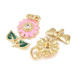 Pendentifs avec zircon cubiques à micro-pavés en laiton&nbsp;KK-H525-09G