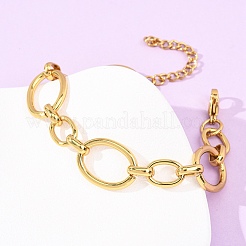 Bracelets à maillons ovales en acier inoxydable 304 pour femmes&nbsp;BJEW-F536-07G