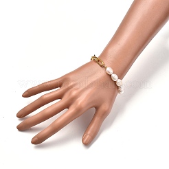 Natürliche Barockperlen Keshi Perlen Perlen Armbänder&nbsp;BJEW-JB05317