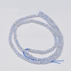 Facettierte Rondell natürliche blaue Spitzenachat Perlen Stränge&nbsp;G-F289-04