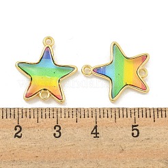 Gestellbeschichtung Messing Pflaster Regenbogen Farbe Harz Verbinder Charms&nbsp;KK-M290-03A-G