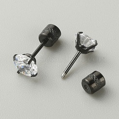 Boucles d'oreilles clous diamant zircone cubique&nbsp;EJEW-TAC0015-20B-06