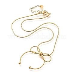 Collar de cadena de serpiente con colgante de lazo de acero inoxidable 304 para mujer&nbsp;NJEW-R014-01G