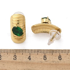 Orecchini a bottone in ottone&nbsp;EJEW-D302-03G-05