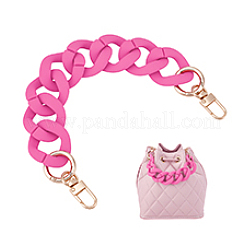 Cadenas para bolsos con eslabones cubanos de acrílico recubierto de goma&nbsp;FIND-WH0176-19B