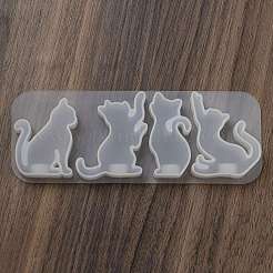 Moldes de silicona para colgantes de llaveros con forma de gato&nbsp;SIL-B074-01C