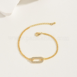 Laiton bracelets de la chaîne de câble&nbsp;FU3607-1