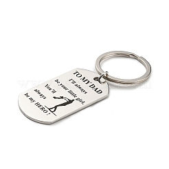 Vatertagsgeschenk 201 Edelstahl oval mit Wort an meinen Vater Schlüsselanhänger&nbsp;KEYC-E040-03P