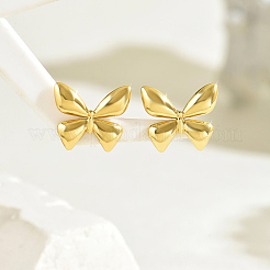 Boucles d'oreilles à tige en acier inoxydable Sweet 201 en forme de nœud papillon&nbsp;SK0525-4