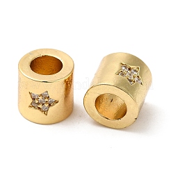Rack-Plattierung Messing Micro Pave Kubisch Zirkonia European Beads&nbsp;KK-K377-08G