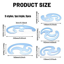 5 Stück 5 Stile Acryl-Zeichenvorlage Messlineal-Set&nbsp;TOOL-WH0242-001
