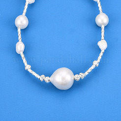 Messingarmbänder mit Naturperlen für Frauen&nbsp;BJEW-T022-08S