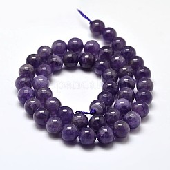 Natürlichen Amethyst runde Perle Stränge&nbsp;G-I168-09-8mm
